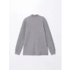 LCWAIKIKI Classic Gri Polo Yaka Uzun Kollu Erkek Sweatshirt