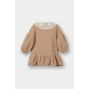 Defacto G0144A5BG400 Bej Kız Bebek Bebe Yaka Uzun Kollu Elbise