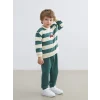 LCW baby Ekru Bisiklet Yaka Çizgili Erkek Bebek Sweatshirt ve Eşofman Alt 2li