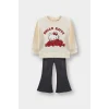 Defacto G0100A5ER238 Ekru Kız Bebek Hello Kitty 2li Takım Sweatshirt Eşofman Altı