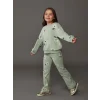 LCW Kids Yeşil Çiçekli Kız Çocuk Sweatshirt ve Tayt Pantolon 2li