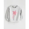 LC WAIKIKI Gri Yıldız Baskılı Kız Bebek Sweatshirt ve Tayt