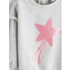 LC WAIKIKI Gri Yıldız Baskılı Kız Bebek Sweatshirt ve Tayt