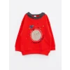 LCW baby Kırmızı Uzun Kollu Baskılı Erkek Bebek Hoodie