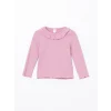 LCW Kids Pembe Bisiklet Yaka Basic Kız Çocuk Tişört