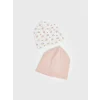 LCW baby Pembe Baskılı Kız Bebek Bere 2li
