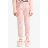 Defacto F6169A8PN127 Pembe Kız Çocuk Pijama Takımı Baskılı Uzun Kollu Üst Desenli Uzun Alt