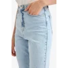 Defacto E9817AXNM39 Mavi Mary Vintage Straight Fit Yüksek Bel Bilek Boy Jean Yıkamalı Pantolon