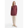 Defacto C4474AXBR350 Bordo Regular Fit Bisiklet Yaka Basic Düz Triko Kazak Tunik