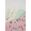 Defacto C9096A5KR1 Çok Renkli Kız Bebek Dikişsiz 5li Pamuklu Uzun Çorap