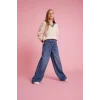 Defacto G3610A8NM28 Mavi Kız Çocuk Wide Leg Geniş Paça Jean Pantolon