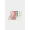 Defacto F6729A5KR1 Çok Renkli Kız Bebek Kaydırmaz Taban 5li Pamuklu Uzun Çorap