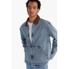 Defacto F8308AXNM39 Mavi Relax Fit Kontrast Yaka Düğmeli Denim Ceket