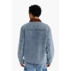 Defacto F8308AXNM39 Mavi Relax Fit Kontrast Yaka Düğmeli Denim Ceket