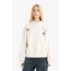 Defacto G3198AXWT47 Beyaz Coool Kapüşonlu Sırt Baskılı Sweatshirt