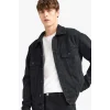 Defacto F4738AXNM40 Siyah Regular Fit Düğmeli Cepli Denim Ceket