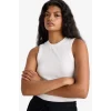 Defacto F8721AXWT32 Beyaz Slim Fit Dar Kesim Basic Düz Bisiklet Yaka Fitilli Kaşkorse Atlet