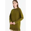 Defacto C4474AXKH463 Haki Regular Fit Bisiklet Yaka Basic Düz Triko Kazak Tunik