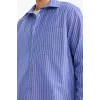 Defacto G6194AXBE410 Mavi Boxy Fit Çizgili Uzun Kollu Gömlek