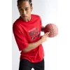 Defacto E5911AXRD296 Kırmızı %100 Pamuk DeFactoFit NBA Chicago Bulls Oversize Geniş Kalıp Bisiklet Yaka Kısa Kollu Tişört