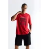 Defacto E5911AXRD296 Kırmızı %100 Pamuk DeFactoFit NBA Chicago Bulls Oversize Geniş Kalıp Bisiklet Yaka Kısa Kollu Tişört
