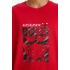 Defacto E5911AXRD296 Kırmızı %100 Pamuk DeFactoFit NBA Chicago Bulls Oversize Geniş Kalıp Bisiklet Yaka Kısa Kollu Tişört