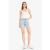Defacto E0934AXNM39 Mavi Boyfriend Yüksek Bel Duble Paça Jean Şort