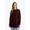 Defacto C4474AXBR174 Bordo Regular Fit Bisiklet Yaka Basic Düz Triko Kazak Tunik