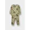 Defacto G4402A5GN270 Yeşil Erkek Bebek Pijama Takımı Safari Baskılı Uzun Kollu Penye Üst Uzun Alt