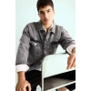 Defacto F4736AXNM18 Gri Oversize Geniş Kalıp Düğmeli Denim Ceket