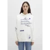 Mavi 1S10470-80194 Snoopy Baskılı Ekru Sweatshirt