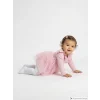 LCW baby Pembe Bisiklet Yaka Tütülü Kız Bebek Elbise