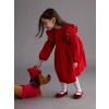 LCW Kids Kırmızı Bisiklet Yaka Kadife Kız Çocuk Elbise