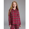 LCW Kids Kırmızı Ekose Desenli Kız Çocuk Pijama Takımı
