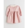 LCW Kids Pembe Bebe Yaka Kız Çocuk Kadife Elbise