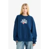 Defacto G5492AXNV1 Lacivert Oversize Geniş Kalıp Bisiklet Yaka Sırt Baskılı Sweatshirt