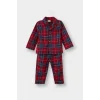 Defacto G4983A5RD79 Kırmızı Erkek Bebek Pijama Dokuma Kareli Uzun Kollu Flanel Üst Uzun Alt
