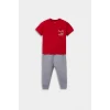 Defacto F3477A5RD79 Kırmızı Erkek Bebek 2li Takım Baskılı Kısa Kollu Tişört Eşofman Altı