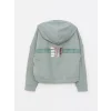 LCW Kids Yeşil Kapüşonlu Baskılı Uzun Kollu Kız Çocuk Sweatshirt