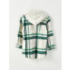 LCW Kids Yeşil Kapüşonlu Ekose Uzun Kollu Gabardin Kız Çocuk Gömlek