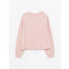 LCW Kids Pembe Bisiklet Yaka Basic Uzun Kollu Kız Çocuk Sweatshirt