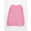 LCW Kids Pembe Bisiklet Yaka Baskılı Uzun Kollu Kız Çocuk Sweatshirt