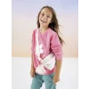 LCW Kids Pembe Bisiklet Yaka Baskılı Uzun Kollu Kız Çocuk Sweatshirt