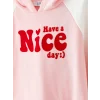 LCW Kids Pembe Kapüşonlu Baskılı Uzun Kollu Kız Çocuk Sweatshirt