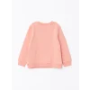 LCW Kids Mercan Bisiklet Yaka Baskılı Çift Yönlü Payetli Uzun Kollu Kız Çocuk Sweatshirt