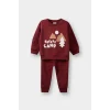 Defacto E9279A5BR281 Bordo Erkek Bebek 2li Takım Baskılı Sweatshirt Eşofman Altı