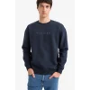 Defacto E9323AXNV64 Lacivert Vikings Boxy Fit Bisiklet Yaka Sırt Baskılı Sweatshirt