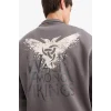Defacto E9324AXGR206 Gri Vikings Valhalla Boxy Fit Dik Yaka Yarım Fermuarlı Sırt Baskılı Sweatshirt