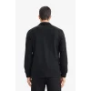 Defacto F2802AXBK81 Siyah Regular Fit Polo Yaka Yarım Fermuarlı Sweatshirt