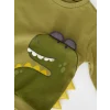 LCW baby Yeşil Bisiklet Yaka Uzun Kollu Baskılı Erkek Bebek Sweatshirt